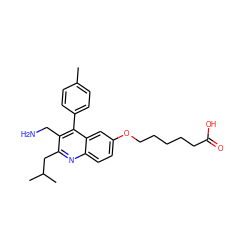 Cc1ccc(-c2c(CN)c(CC(C)C)nc3ccc(OCCCCCC(=O)O)cc23)cc1 ZINC000150181067