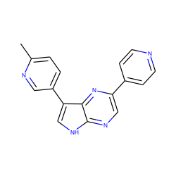 Cc1ccc(-c2c[nH]c3ncc(-c4ccncc4)nc23)cn1 ZINC000224546940