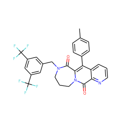 Cc1ccc(-c2c3n(c(=O)c4ncccc24)CCCN(Cc2cc(C(F)(F)F)cc(C(F)(F)F)c2)C3=O)cc1 ZINC000027313584