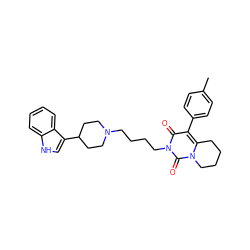 Cc1ccc(-c2c3n(c(=O)n(CCCCN4CCC(c5c[nH]c6ccccc56)CC4)c2=O)CCCC3)cc1 ZINC000045288510