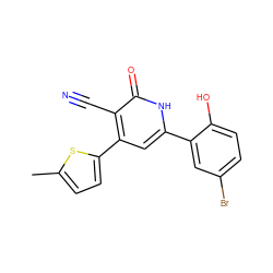 Cc1ccc(-c2cc(-c3cc(Br)ccc3O)[nH]c(=O)c2C#N)s1 ZINC000063539353