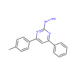 Cc1ccc(-c2cc(-c3ccccc3)nc(NN)n2)cc1 ZINC000000273028