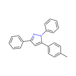 Cc1ccc(-c2cc(-c3ccccc3)nn2-c2ccccc2)cc1 ZINC000034310920