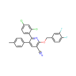 Cc1ccc(-c2cc(C#N)c(OCc3ccc(F)c(F)c3)nc2-c2ccc(Cl)cc2Cl)cc1 ZINC000028130258