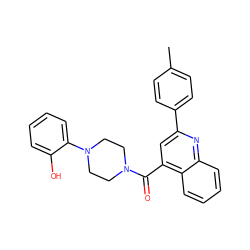 Cc1ccc(-c2cc(C(=O)N3CCN(c4ccccc4O)CC3)c3ccccc3n2)cc1 ZINC000024772939