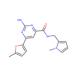 Cc1ccc(-c2cc(C(=O)NCc3cccn3C)nc(N)n2)o1 ZINC000045339917