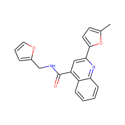 Cc1ccc(-c2cc(C(=O)NCc3ccco3)c3ccccc3n2)o1 ZINC000000204897