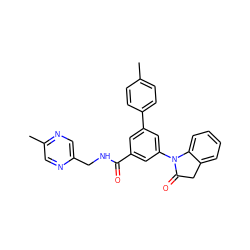 Cc1ccc(-c2cc(C(=O)NCc3cnc(C)cn3)cc(N3C(=O)Cc4ccccc43)c2)cc1 ZINC000113542942