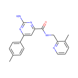 Cc1ccc(-c2cc(C(=O)NCc3ncccc3C)nc(N)n2)cc1 ZINC000045350874