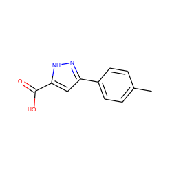 Cc1ccc(-c2cc(C(=O)O)[nH]n2)cc1 ZINC000005126258