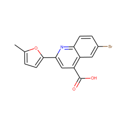 Cc1ccc(-c2cc(C(=O)O)c3cc(Br)ccc3n2)o1 ZINC000000205001