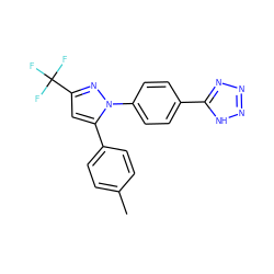 Cc1ccc(-c2cc(C(F)(F)F)nn2-c2ccc(-c3nnn[nH]3)cc2)cc1 ZINC000034867401