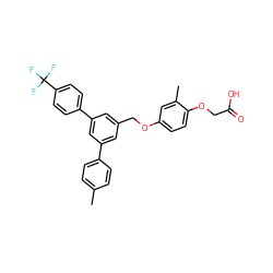 Cc1ccc(-c2cc(COc3ccc(OCC(=O)O)c(C)c3)cc(-c3ccc(C(F)(F)F)cc3)c2)cc1 ZINC000037866904