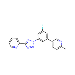 Cc1ccc(-c2cc(F)cc(-n3nnc(-c4ccccn4)n3)c2)cn1 ZINC000028394130