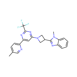 Cc1ccc(-c2cc(N3CC(c4nc5ccccc5n4C)C3)nc(C(F)(F)F)n2)nc1 ZINC000143127627