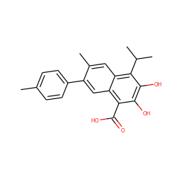 Cc1ccc(-c2cc3c(C(=O)O)c(O)c(O)c(C(C)C)c3cc2C)cc1 ZINC000653813141