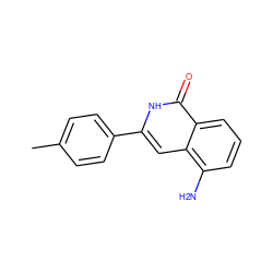 Cc1ccc(-c2cc3c(N)cccc3c(=O)[nH]2)cc1 ZINC000096282483