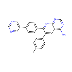 Cc1ccc(-c2cc3c(N)ncnc3nc2-c2ccc(-c3cncnc3)cc2)cc1 ZINC000028474052