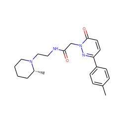 Cc1ccc(-c2ccc(=O)n(CC(=O)NCCN3CCCC[C@H]3C)n2)cc1 ZINC000002965303