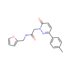 Cc1ccc(-c2ccc(=O)n(CC(=O)NCc3ccco3)n2)cc1 ZINC000000219991