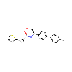 Cc1ccc(-c2ccc([C@H](CO)NC(=O)[C@@H]3C[C@H]3c3cccs3)cc2)cc1 ZINC000141273846