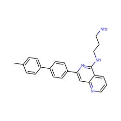 Cc1ccc(-c2ccc(-c3cc4ncccc4c(NCCCN)n3)cc2)cc1 ZINC000013489167