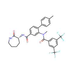 Cc1ccc(-c2ccc(C(=O)N[C@@H]3CCCCNC3=O)cc2N(C)C(=O)c2cc(C(F)(F)F)cc(C(F)(F)F)c2)cc1 ZINC000026170311