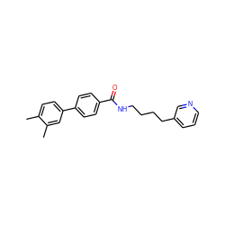 Cc1ccc(-c2ccc(C(=O)NCCCCc3cccnc3)cc2)cc1C ZINC000029488419