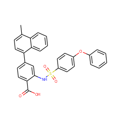 Cc1ccc(-c2ccc(C(=O)O)c(NS(=O)(=O)c3ccc(Oc4ccccc4)cc3)c2)c2ccccc12 ZINC000098208300