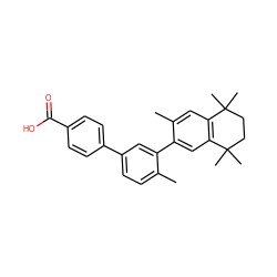 Cc1ccc(-c2ccc(C(=O)O)cc2)cc1-c1cc2c(cc1C)C(C)(C)CCC2(C)C ZINC000028760647