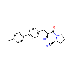 Cc1ccc(-c2ccc(C[C@H](N)C(=O)N3CCC[C@H]3C#N)cc2)cc1 ZINC000014947612