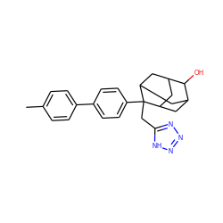 Cc1ccc(-c2ccc(C3(Cc4nnn[nH]4)C4CC5CC3CC(C4)C5O)cc2)cc1 ZINC000103233307