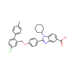 Cc1ccc(-c2ccc(Cl)cc2COc2ccc(-c3nc4cc(C(=O)O)ccc4n3C3CCCCC3)cc2)cc1 ZINC000036350441