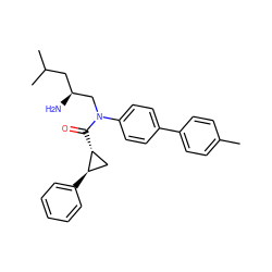 Cc1ccc(-c2ccc(N(C[C@@H](N)CC(C)C)C(=O)[C@@H]3C[C@H]3c3ccccc3)cc2)cc1 ZINC000299863700