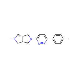 Cc1ccc(-c2ccc(N3C[C@@H]4CN(C)C[C@@H]4C3)nn2)cc1 ZINC000040974954