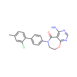 Cc1ccc(-c2ccc(N3CCOc4ncnc(N)c4C3=O)cc2)c(Cl)c1 ZINC000169324819