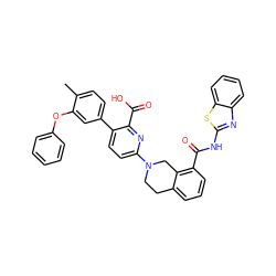 Cc1ccc(-c2ccc(N3CCc4cccc(C(=O)Nc5nc6ccccc6s5)c4C3)nc2C(=O)O)cc1Oc1ccccc1 ZINC000144521048