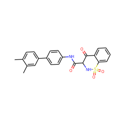 Cc1ccc(-c2ccc(NC(=O)C3NS(=O)(=O)c4ccccc4C3=O)cc2)cc1C ZINC000101331184