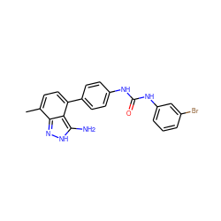 Cc1ccc(-c2ccc(NC(=O)Nc3cccc(Br)c3)cc2)c2c(N)[nH]nc12 ZINC000063298219