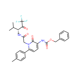 Cc1ccc(-c2ccc(NC(=O)OCc3ccccc3)c(=O)n2CC(=O)N[C@@H](C(=O)C(F)(F)F)C(C)C)cc1 ZINC000026978554