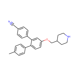 Cc1ccc(-c2ccc(OCC3CCNCC3)cc2-c2ccc(C#N)cc2)cc1 ZINC000653686902