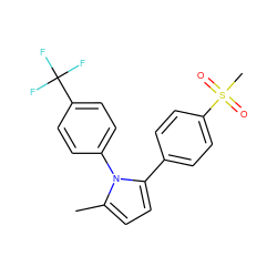 Cc1ccc(-c2ccc(S(C)(=O)=O)cc2)n1-c1ccc(C(F)(F)F)cc1 ZINC000003814552