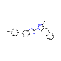 Cc1ccc(-c2ccc3[nH]c(-n4[nH]c(C)c(Cc5ccccc5)c4=O)nc3c2)cc1 ZINC000169320276