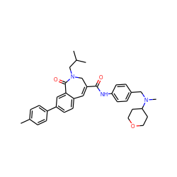 Cc1ccc(-c2ccc3c(c2)C(=O)N(CC(C)C)CC(C(=O)Nc2ccc(CN(C)C4CCOCC4)cc2)=C3)cc1 ZINC001772581921