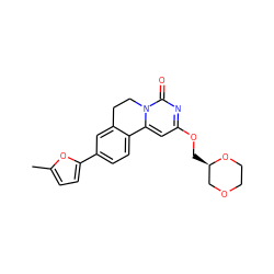 Cc1ccc(-c2ccc3c(c2)CCn2c-3cc(OC[C@@H]3COCCO3)nc2=O)o1 ZINC000142911598