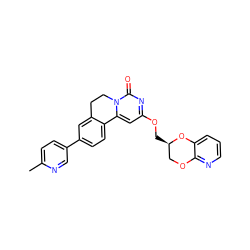 Cc1ccc(-c2ccc3c(c2)CCn2c-3cc(OC[C@@H]3COc4ncccc4O3)nc2=O)cn1 ZINC000220178180