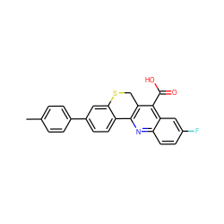 Cc1ccc(-c2ccc3c(c2)SCc2c-3nc3ccc(F)cc3c2C(=O)O)cc1 ZINC000026849709