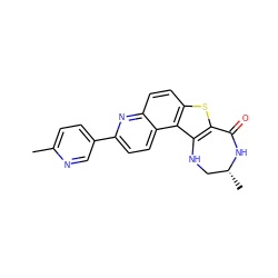 Cc1ccc(-c2ccc3c(ccc4sc5c(c43)NC[C@@H](C)NC5=O)n2)cn1 ZINC000039258365