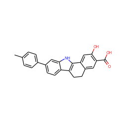 Cc1ccc(-c2ccc3c4c([nH]c3c2)-c2cc(O)c(C(=O)O)cc2CC4)cc1 ZINC000034893868