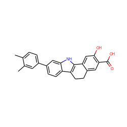 Cc1ccc(-c2ccc3c4c([nH]c3c2)-c2cc(O)c(C(=O)O)cc2CC4)cc1C ZINC000034893962